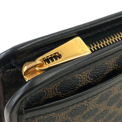 CELINE Macadam Gancini Clutch bag Black Vintage kr8u47