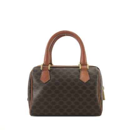 CELINE Macadam Two-way Handbag Shoulder bag Boston bag Brown Vintage 7hrsuw