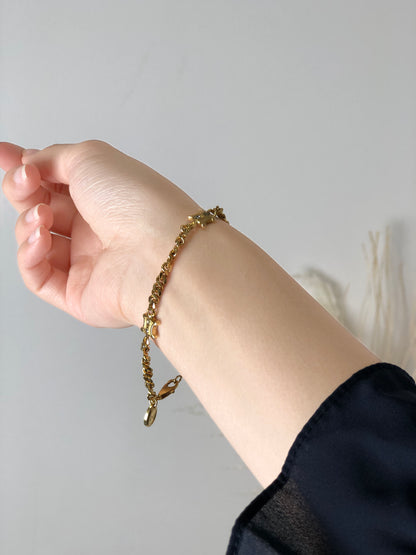 CELINE Blason stone Bracelet Gold Vintage 6f2zui