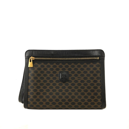 CELINE Macadam Clutch bag Black Vintage 82eut6