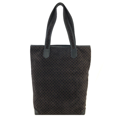 GUCCI Logo Pattern Suede Leather Totebag Black Vintage fpsx8s