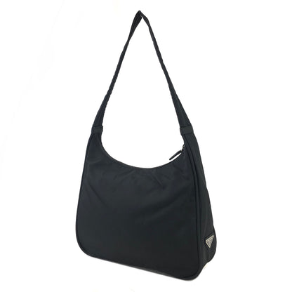 PRADA Triangle Logo Nylon Shoulder bag Black Vintage y46xvz