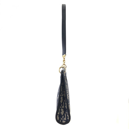 Christian Dior  Trotter CD Logo Jacquard Leather Shoulder bag Navy Vintage 5f4tcg