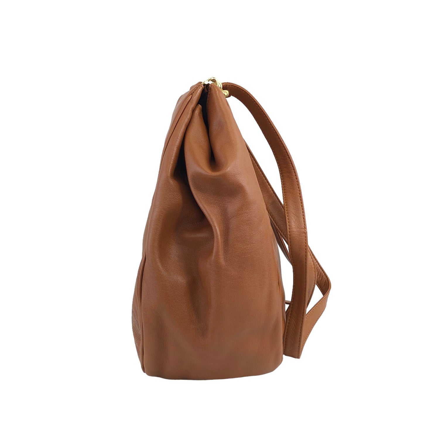 LOEWE Anagram Leather Drawstring Shoulder bag Brown Vintage nvji4a