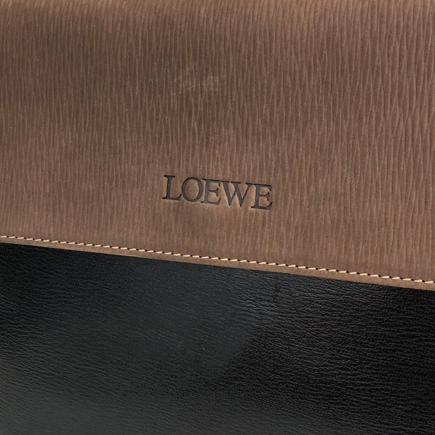 LOEWE Velazquez Metal Handle Leather Handbag Black Vintage zpvhzp