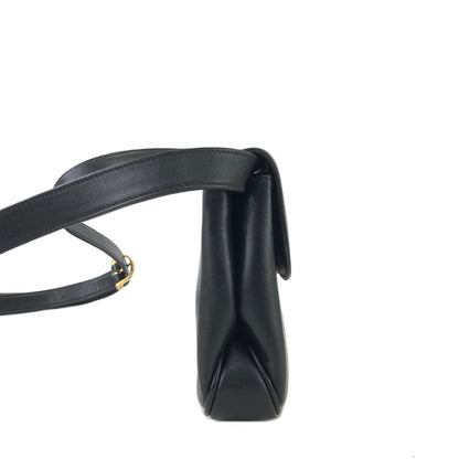 CELINE Triomphe 皮革斜背包 黑色 復古 2em4ef 