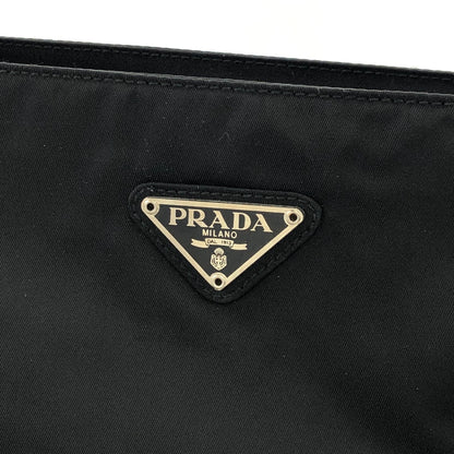 PRADA Triangle Logo Nylon Shoulder bag Black Vintage 4dws2a
