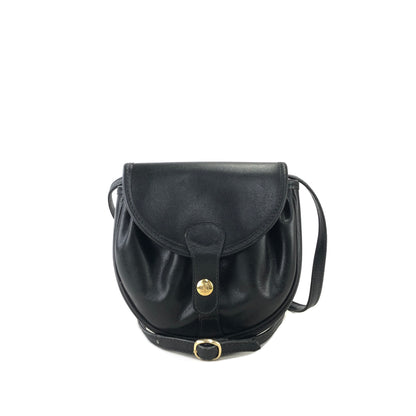 CELINE Triomphe 皮革圓形小號斜背包 黑色 復古 xkurbg 