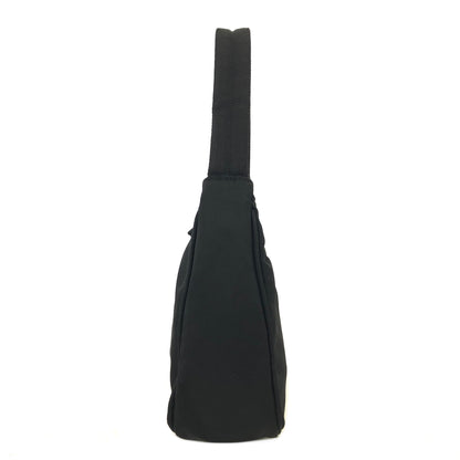 PRADA Triangle Logo Nylon Handbag Hobobag Black Vintage 7rgvu7