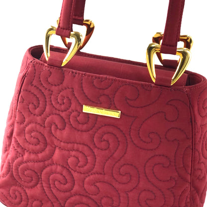 Yves Saint Laurent arabesque oriental stitch nylon handbag bordeaux vintage old uwg4ii