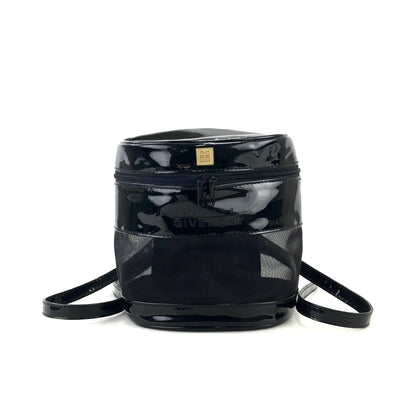 GIVENCHY 標誌尼龍網眼迷你包背包黑色復古舊 s3faua