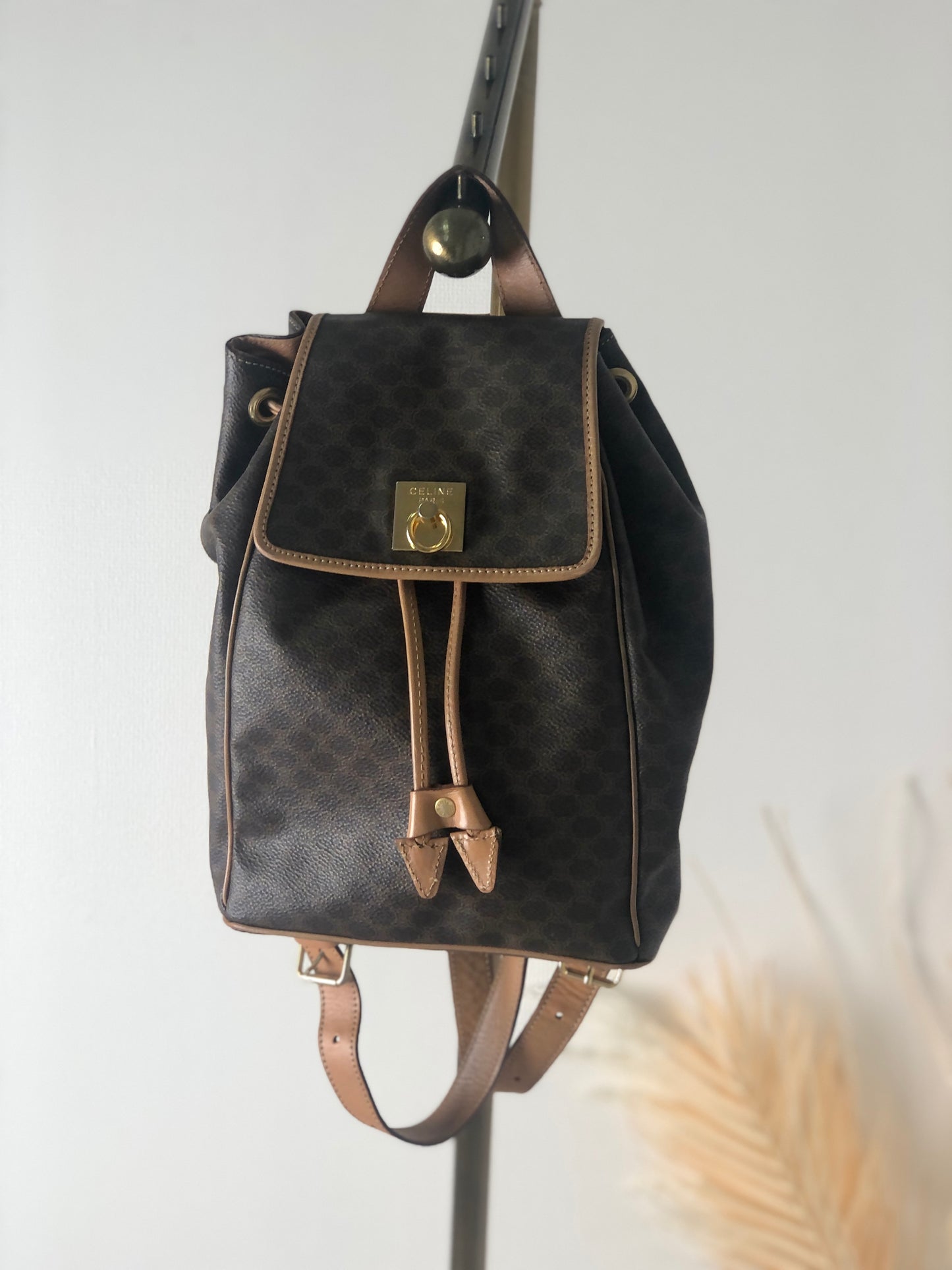 CELINE Macadam Gancini Backpack Brown Vintage bsm3xz