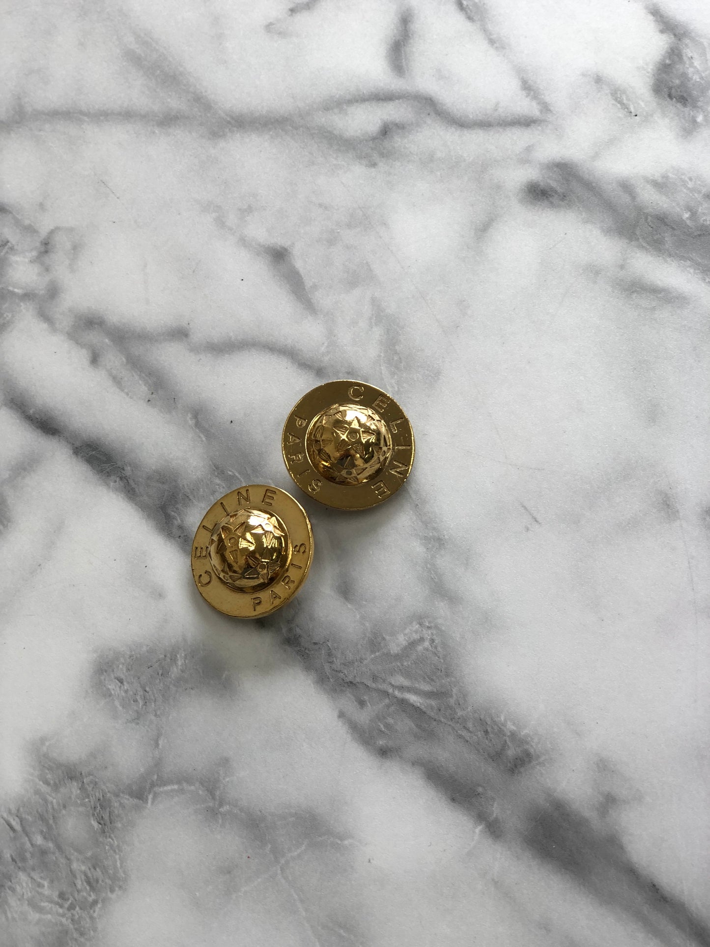 CELINE Starball Earrings Gold Vintage mn6s4f