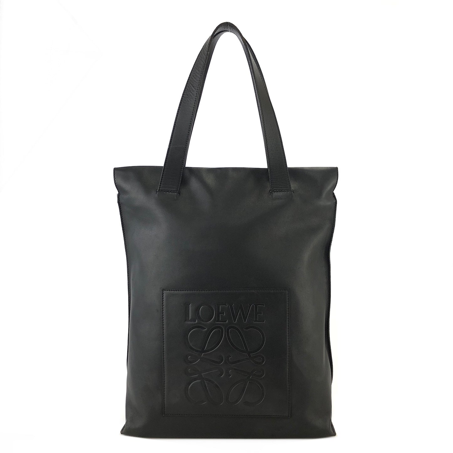 LOEWE Anagram Leather Totebag Black Vintage k826yt