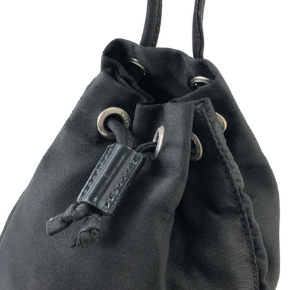 PRADA Triangle Logo Nylon Drawstring Smallbag Handbag Black Vintage imrxv2