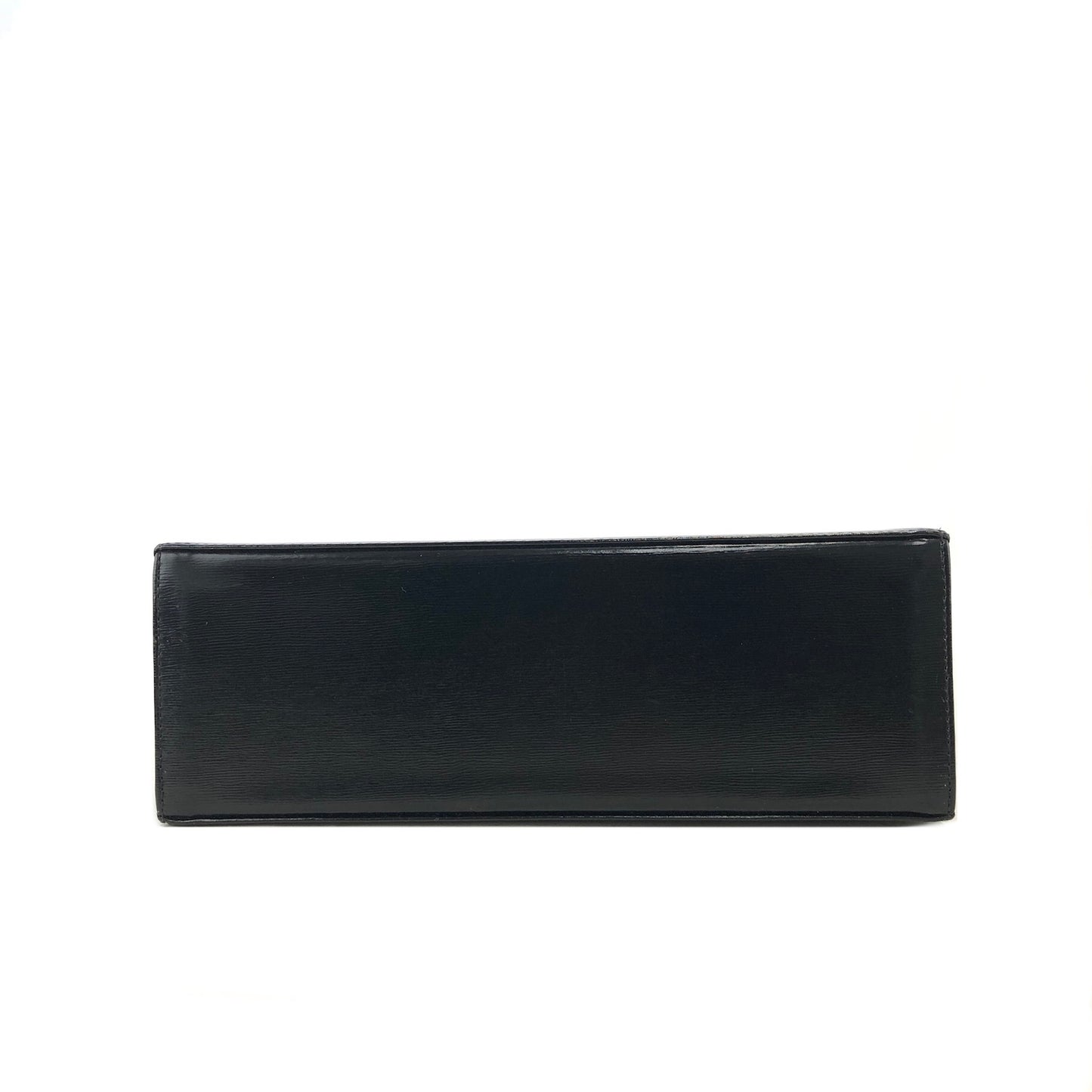 Yves Saint Laurent Logo Nylon Leather Top Handle Handbag Black Vintage w3hmrm