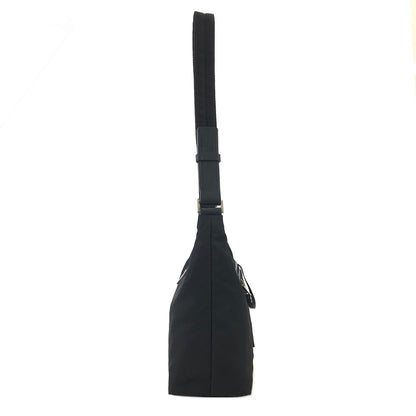 PRADA Triangle Logo Nylon Shoulder bag Hobobag Black Vintage bbyjfb