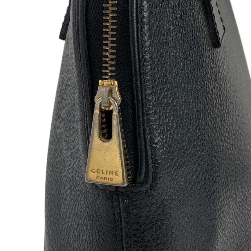 CELINE Toggle Clasp Leather Shoulder bag Black Vintage id5pnu