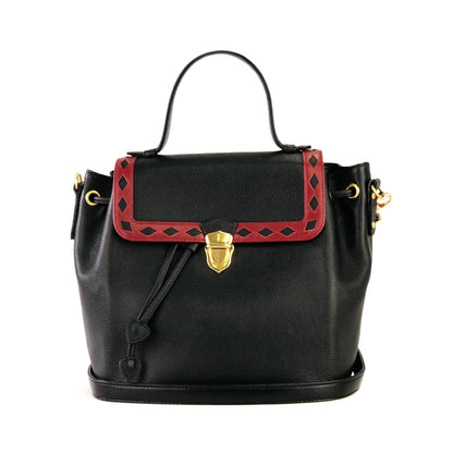 Yves Saint Laurent diamond cut YSL 2way leather shoulder bag handbag black vintage old axstfw