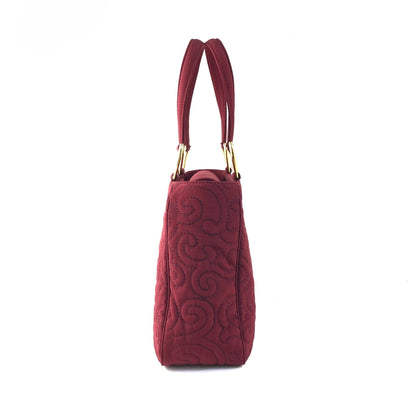 Yves Saint Laurent arabesque oriental stitch nylon handbag bordeaux vintage old uwg4ii