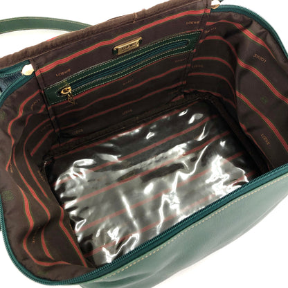 LOEWE Velazquez Square Box Shoulder Bag Vanity Green Blue vintage Old 5rr8tv