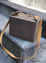Load image into Gallery viewer, Yves Saint Laurent shoulder bag YSL vanity bag handbag box brown vintage v6ayth
