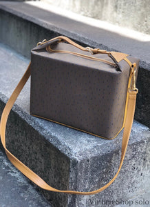 Yves Saint Laurent shoulder bag YSL vanity bag handbag box brown vintage v6ayth