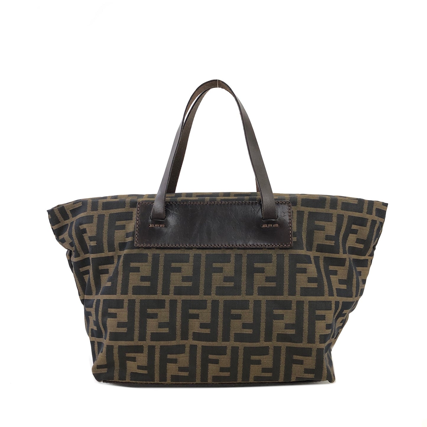 FENDI Zucca Jacquard Handbag Brown Vintage iche7s