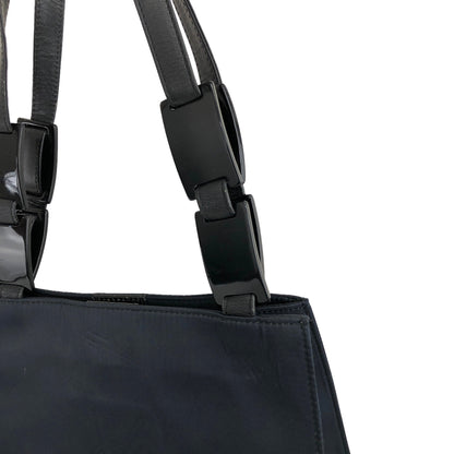 Yves Saint Laurent YSL Logo Nylon Handbag Navy Vintage syhg5u