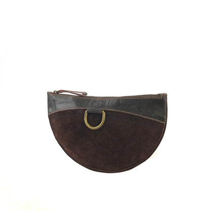 LOEWE Anagram Suede Leather Pouch Brown Vintage xww4yf