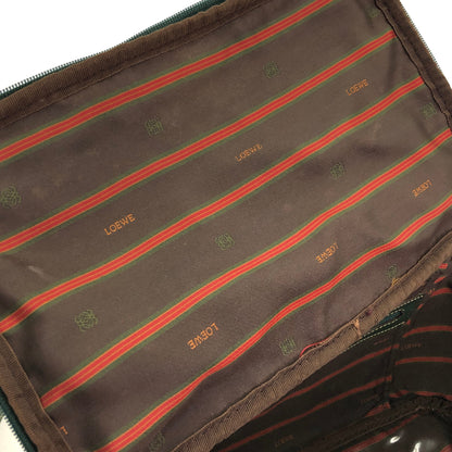 LOEWE Velazquez Square Box Shoulder Bag Vanity Green Blue vintage Old 5rr8tv