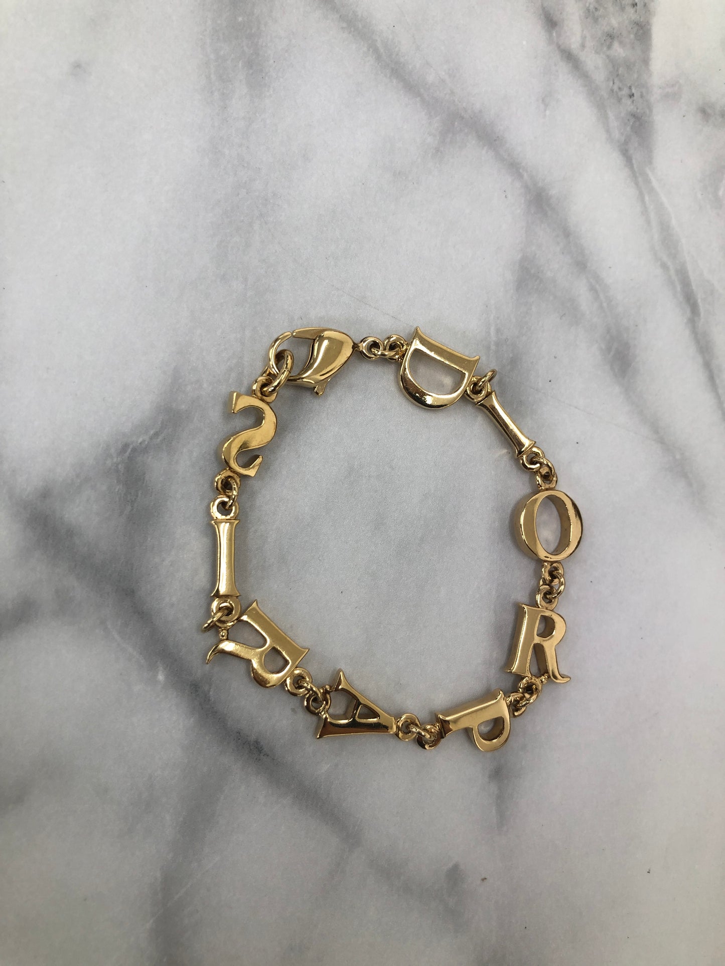 Christian Dior Logo Bracelet Gold Vintage iv6vwf