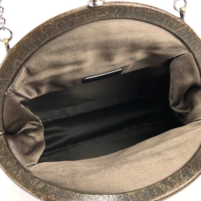 PRADA 皮革鏈條派對包手提包迷你包棕色復古舊款 37czyb