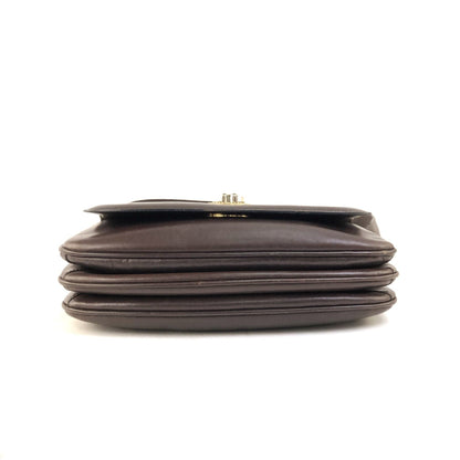 CELINE Turn Lock Horse Carriage Leather Shoulder Bag Brown vintage Old Celine 5pjskt