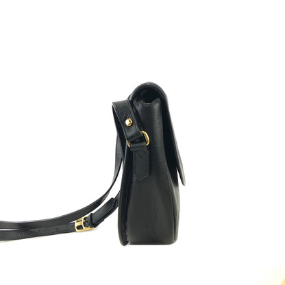Yves Saint Laurent YSL Logo Leather Crossbody Shoulder bag Black Vintage 6bbpkn