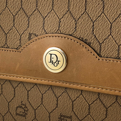 Christian Dior Honeycomb Pattern Chain Crossbody Shoulder bag Beige Vintage ntuik3