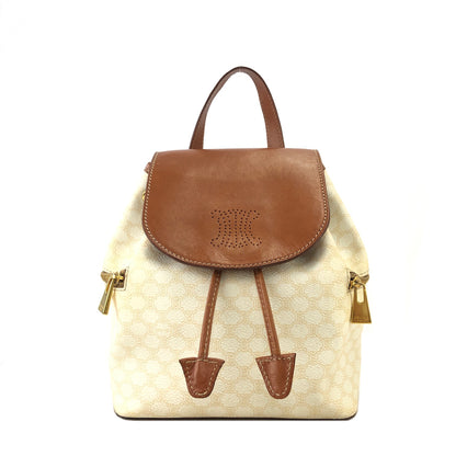 CELINE Macadam Blason Backpack White Vintage wih3fy