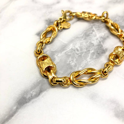 CELINE Triomphe Bracelet Gold Vintage yrm7ma