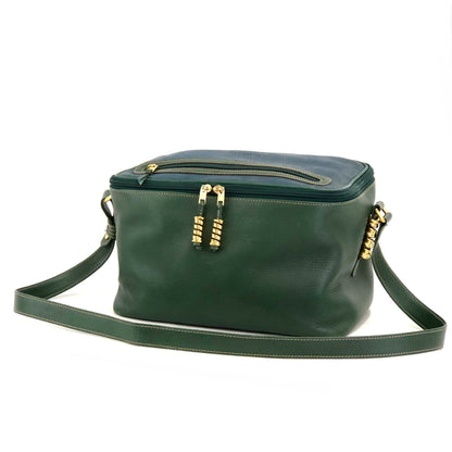 LOEWE Velazquez Square Box Shoulder Bag Vanity Green Blue vintage Old 5rr8tv