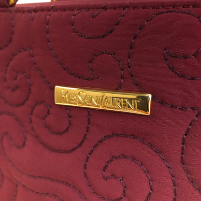 Yves Saint Laurent arabesque oriental stitch nylon handbag bordeaux vintage old uwg4ii
