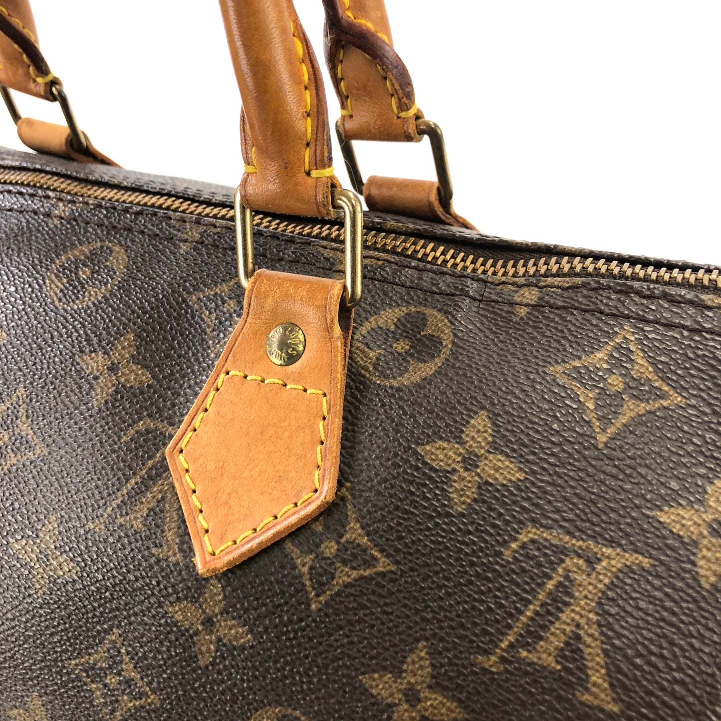 LOUIS VUITTON Monogram Handbag Boston bag Brown Vintage sdab23