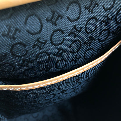 CELINE Macadam Blason Suede Handbag Mini Bag Black Camel vintage Old Celine gk4x2r