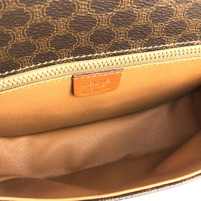 CELINE Macadam Flap Front belt Crossbody Shoulder bag Brown Vintage Old CELINE vhgz5e