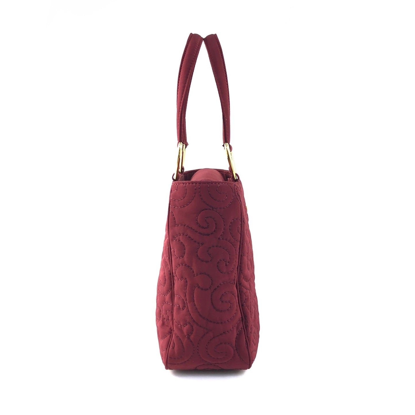 Yves Saint Laurent arabesque oriental stitch nylon handbag bordeaux vintage old uwg4ii