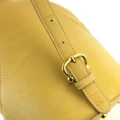 LOEWE logo motif drawstring purse one-shoulder leather shoulder bag yellow vintage old dat6px