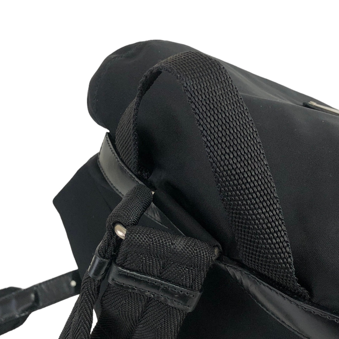 PRADA Triangle Logo Nylon Backpack Black Vintage xfibpp