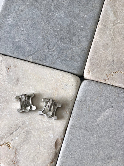 CELINE Blason Triomphe 耳環 銀色 復古 i24hgh 