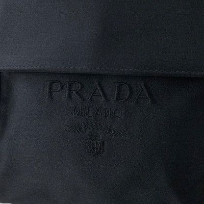 PRADA Logo Motif Satin Handbag Black Vintage 5vsuzi