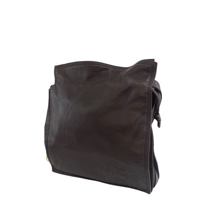 LOEWE Anagram 皮革抽繩單肩包棕色復古 ydkgd6 
