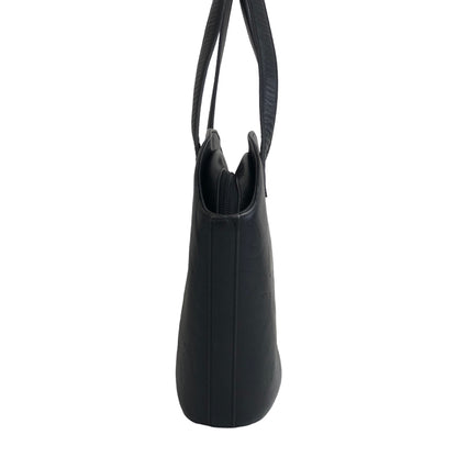 Yves Saint Laurent YSL Logo Arabesque Pattern Leather Shoulder bag Black Vintage xfnsx5